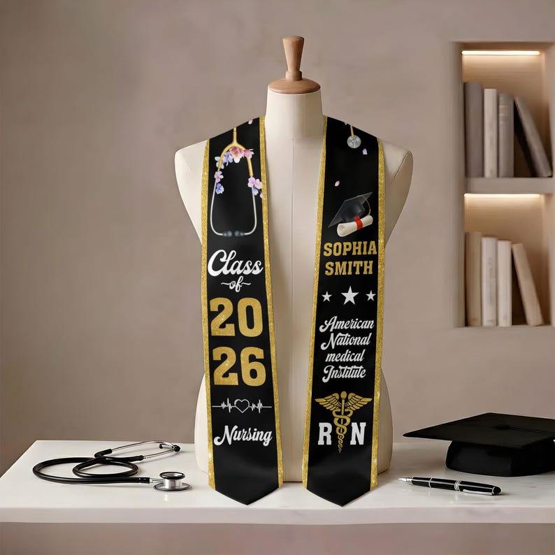 Personalized Nursing Graduation Stole: Custom Name Class of 2026 Nurse ...