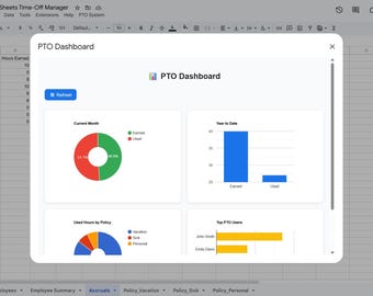 Google Sheets PTO Tracker Template | Vacation & Time-Off Management Spreadsheet