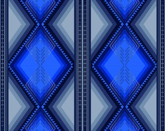 Blue Geometric Tribal Pattern