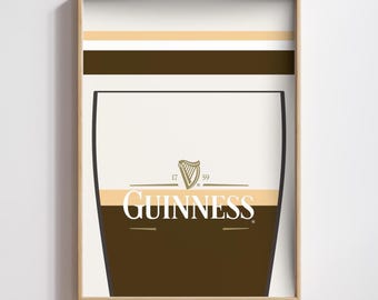 Vintage Guinness Beer Poster: Irish Pub Art (Digital Download)