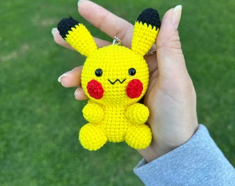 Crochet Pikachu Keychain: Handmade Amugurumi Pikachu Figure