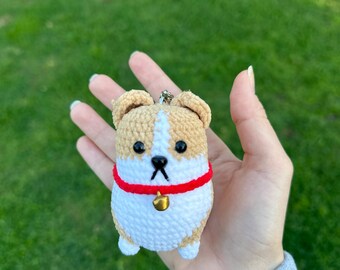 Crochet Dog Keychain: Handmade Amugurumi Dog Figure