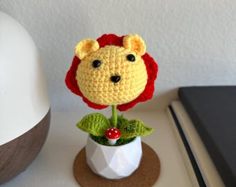 Crochet Bear Potted Plant