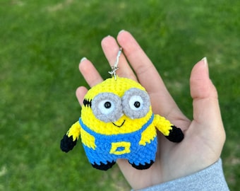 Crochet Minions Keychain: Handmade Amugurumi Minions Figure