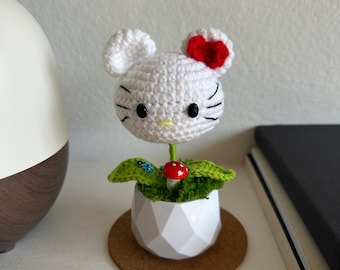 Crochet Hello Kitty Potted Plant