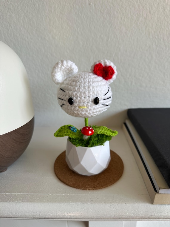 Crochet Hello Kitty Potted Plant