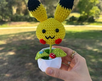 Crochet Pikachu Potted Plant