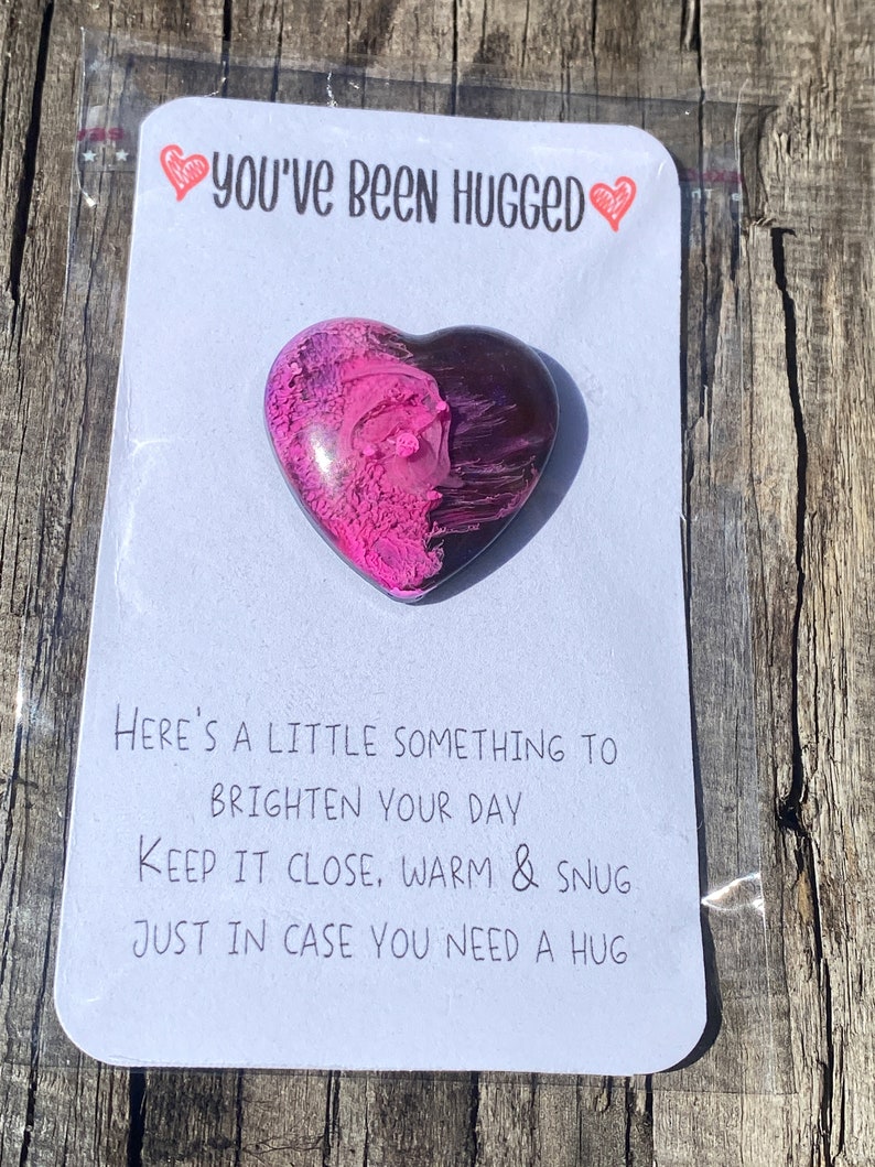 Resin Heart Pocket Hug Heart Pocket Hug Pocket Hugs Heart Etsy