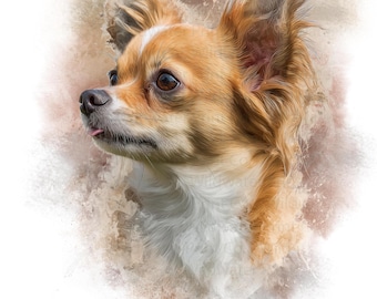 Chihuahua Clipart - Dog PNG -Chihuahua Art - Dog Lover Gift - Printable Pet Portrait - Digital Download