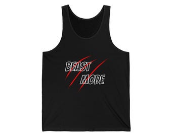 Camiseta sin mangas Beast Mode Fitness: camiseta motivacional para entrenar en el gimnasio, tanto para hombres como para mujeres.