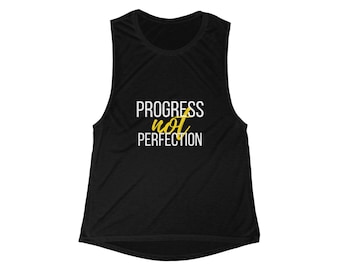 Progress Not Perfection Motivational Tank Top — Gym Workout Tank for Women