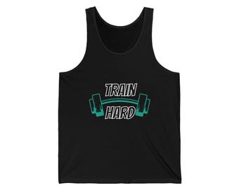 Train Hard Fitness Tank Top — Motivational Gym Workout Tank for Men and Women