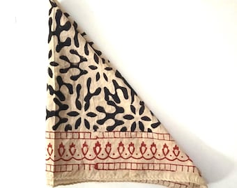 Handmade Cotton Bandana, Block Printed Bandana, Winter Scarf, Boho Bandana, Bandana Scarves, Cotton Neckerchief, bandana and headscarf