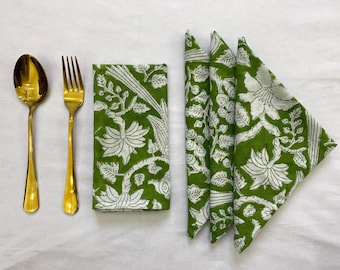Indian Block Print Napkins 100% Cotton Cloth Wedding Dinner Napkin Set Bohemian Table Napkins Custom Napkins Reusable Washable Napkin