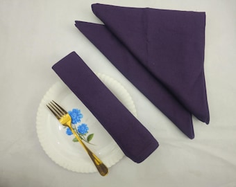 Dark Purple Solid Color Napkins Set for Wedding, Easter Festival, Table Napkins, 100% Cotton Napkins, Bohemian Napkins, Dinner Napkins