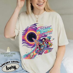 Retro Disney Cosmic Rewind Comfort Colors Shirt, Guardians of the Galaxy Time Warp Tee, Mickey & Friends Space Vacation Top, 80s Neon Epcot