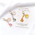 Life Is Tough But So Are You Giraffe & Daisy Keychain – Inspirational Gift Card, Encouragement Present for Her