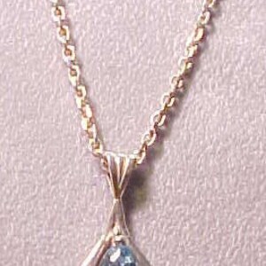 Gift Delightful vintage Sterling Silver Chain Sapphire like Pendant Necklace  22&quot; 11.1 grams Sale