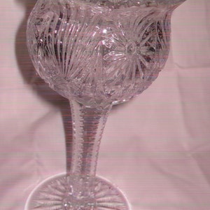EAPG Pressed Glass Vase Crystal 1 LB 8.2 oz  9.25&quot; x 4.25&quot;  Verified antique 1910s  vintage Sale