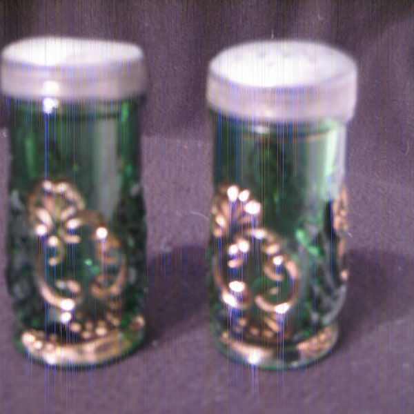 Antique Glass Salt Pepper Shakers set green Croesus  Emerald eapg glass collectible vintage   gold gilt Sale