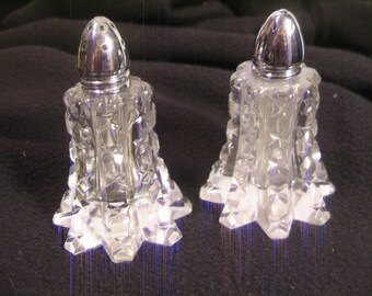Vintage Crystal Salt & Pepper Shakers: American Brilliant Style, Deep Cut Glass