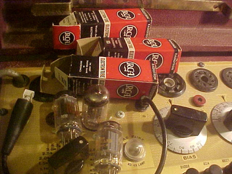 6211 12AU7 tubes lot of 3 Vintage 60s New Old Stock for preamps amps tuners int-amps RCA one for HP by RCA in original nos boxes