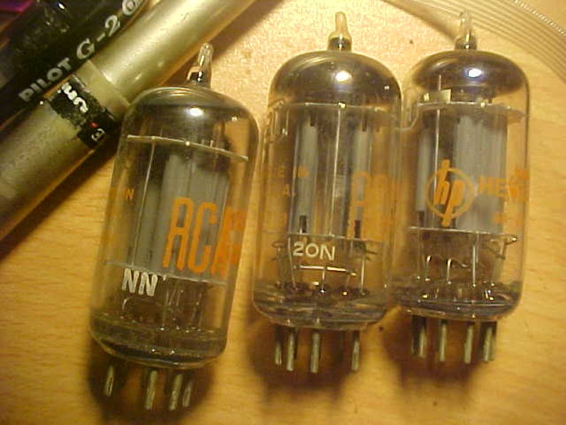 6211 12AU7 tubes lot of 3 Vintage 60s New Old Stock for preamps amps tuners int-amps RCA one for HP by RCA in original nos boxes