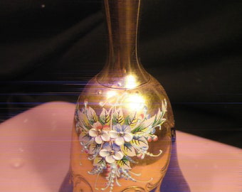 Vintage Diner Bell: 22k Gold Floral Decor, Mid-Century