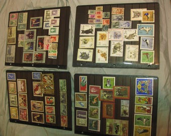 Polska Vintage 60s Postage Stamps 4 sets in glassine pouched pages