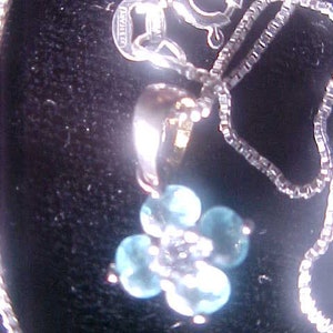 Gift Silver Chain Necklace with 5 Stones Pendant  20&quot;  Marked *620 AR Vintage 80s  2.8 grams Sale