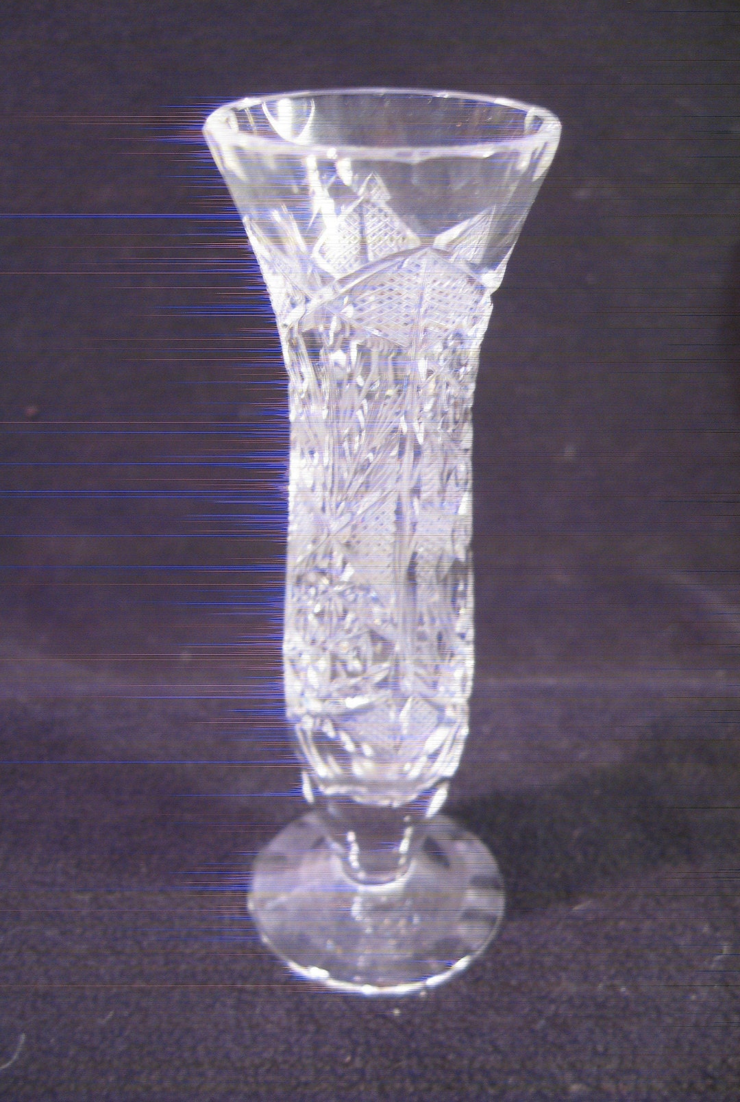 Vintage Crystal Bud Vase Heavy 7 Oz Clear Prisms 6 X Etsy