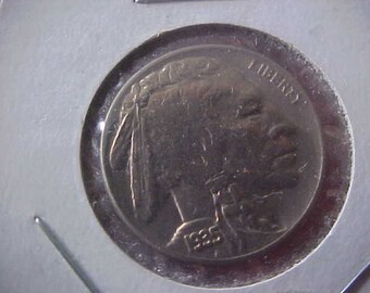 1935 Buffalo Nickel: Rose Bronze Toned Vintage Coin