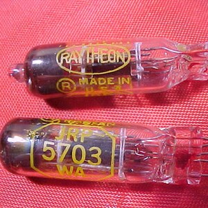 Raytheon JRP5703WA  Lot of 2 vintage audio Black Plate Submini vacuum tubes NOS new Sale