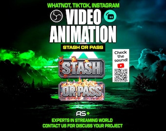 Stash or Pass Animated Stream Overlay | TikTok, Whatnot, OBS (Digital Download)