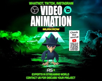 Murkrow Animated Stream Overlay | TikTok, Whatnot, OBS (Digital Download)