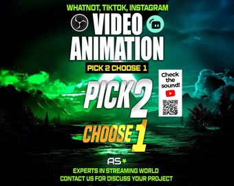 Animated Stream Overlay | Pick 2 Choose 1 Video Effect (Digital Download)