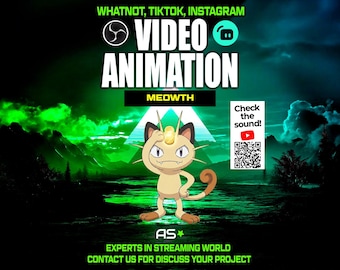 Meowth Animated Stream Overlay | TikTok, Whatnot, OBS (Digital Download)