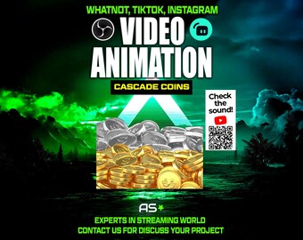 Cascade Coins Animated Stream Overlay | TikTok, Whatnot, OBS (Digital Download)