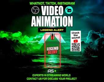 Legend Alert Animated Stream Overlay | TikTok, Whatnot, OBS (Digital Download)