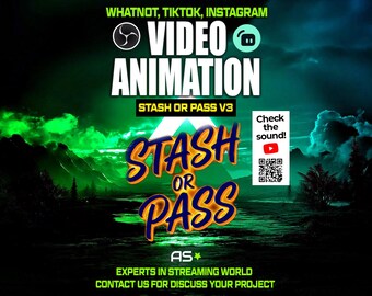 Animated Stream Overlay | Stash or Pass V3 (WEBM MP4 Digital Download)