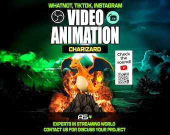 Charizard Animated Stream Overlay | TikTok, OBS, Whatnot (WEBM Digital Download)