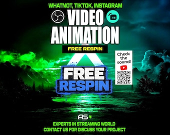 Free Respin Animated Stream Overlay | TikTok, Whatnot, OBS (Digital Download)
