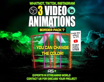 Animated Stream Overlay | 3 Borders Pack (WEBM, MP4 Digital Download)