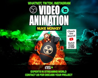 Exploding Monkey Stream Overlay | Animated Video Effect (WEBM, MP4 Digital Download)