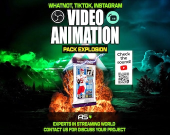 Animated Stream Overlay | Pack Explosion Video Effect (Digital Download)