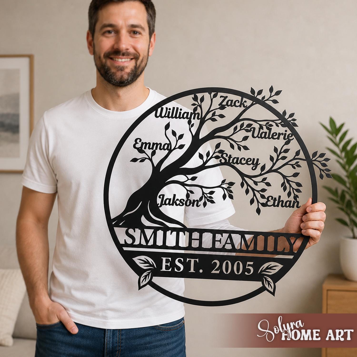 Personalized Family Tree Metal Wall Art, Custom Tree of Life Decor - Etsy