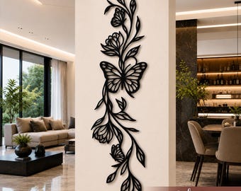 Abstract Butterfly Floral Metal Wall Art - Nature Inspired Decor