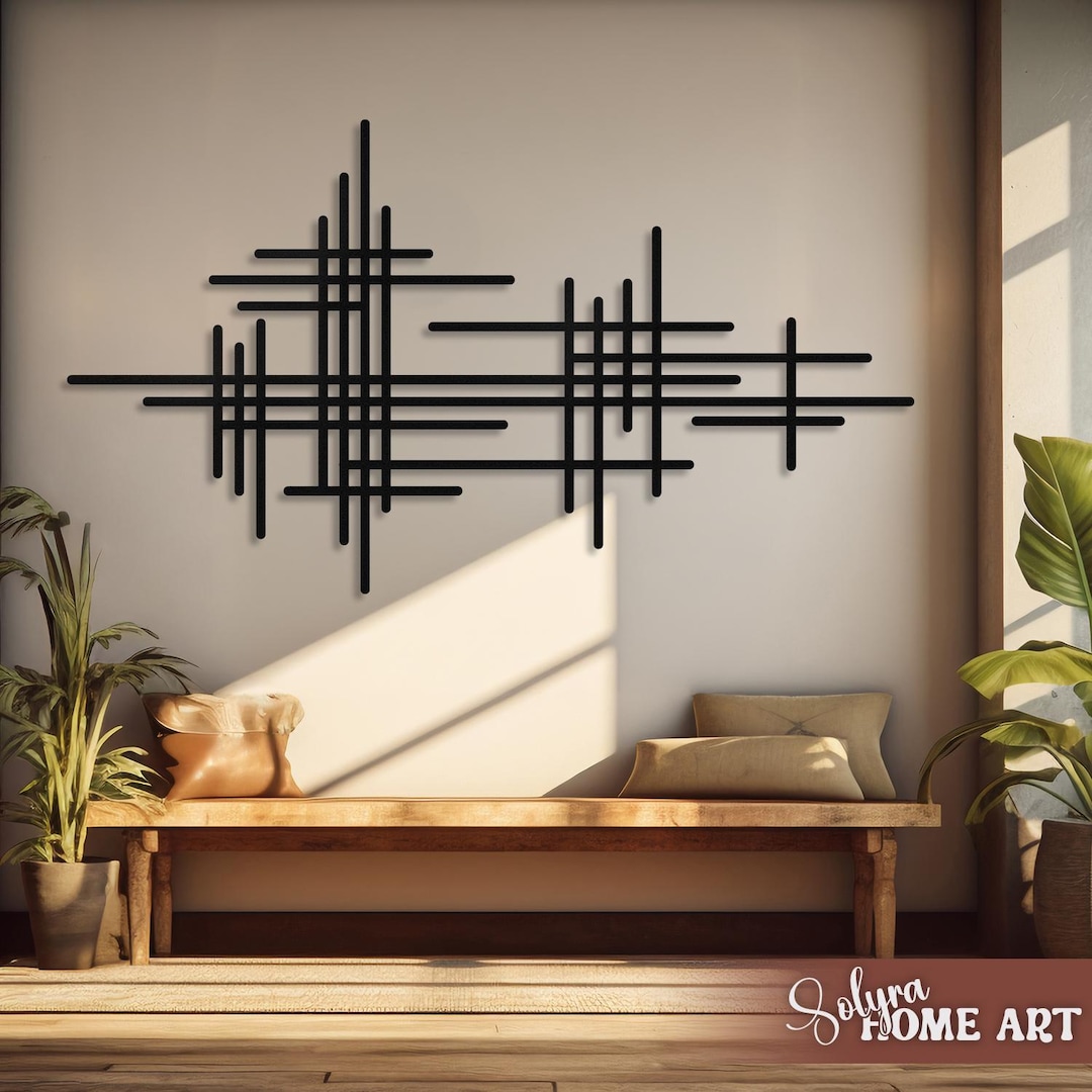 Large Geometric Metal Wall Art, Abstract Indoor Outdoor Decor ...
