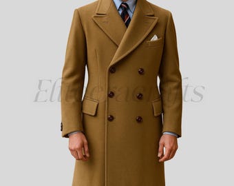 70年代のヘリンボーンコート、ヴィンテージウールコートメンズ