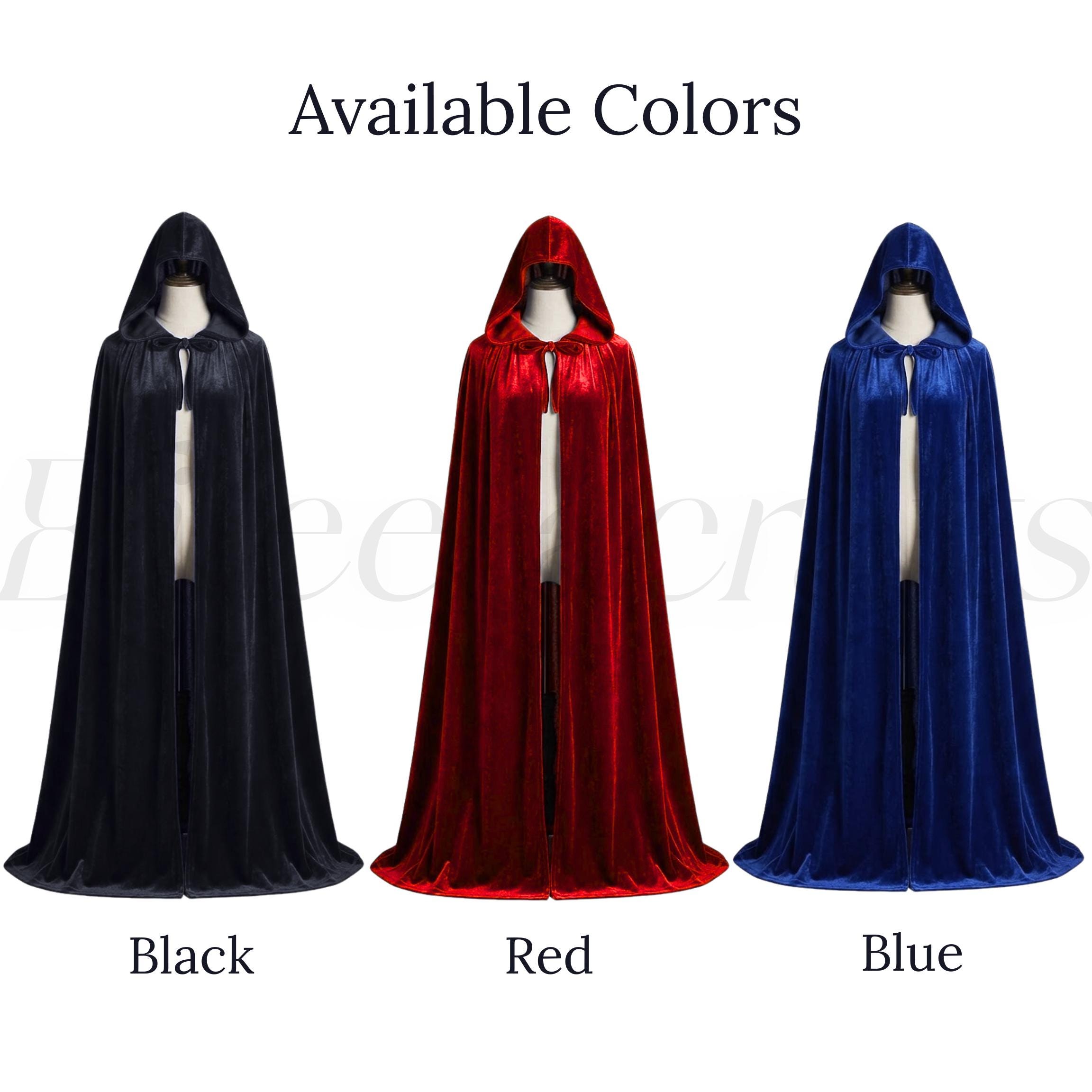 Blue Velvet Hooded Cloak - Medieval Renaissance Cape | Gothic Wizard ...
